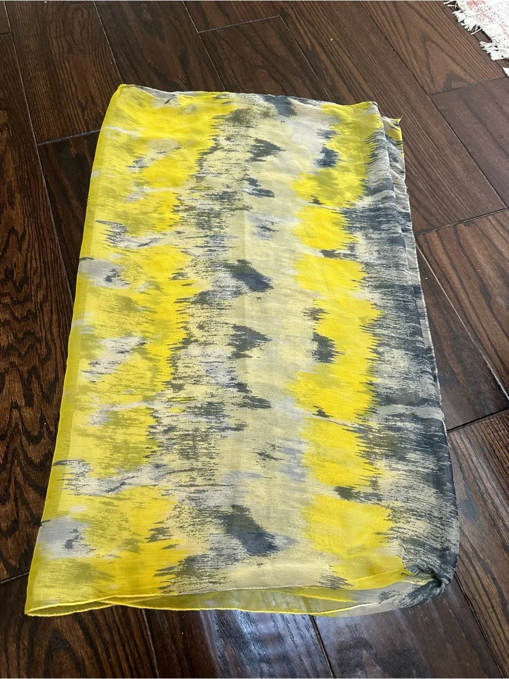 Yellow & Gray Abstract Pattern Lightweight Scarf